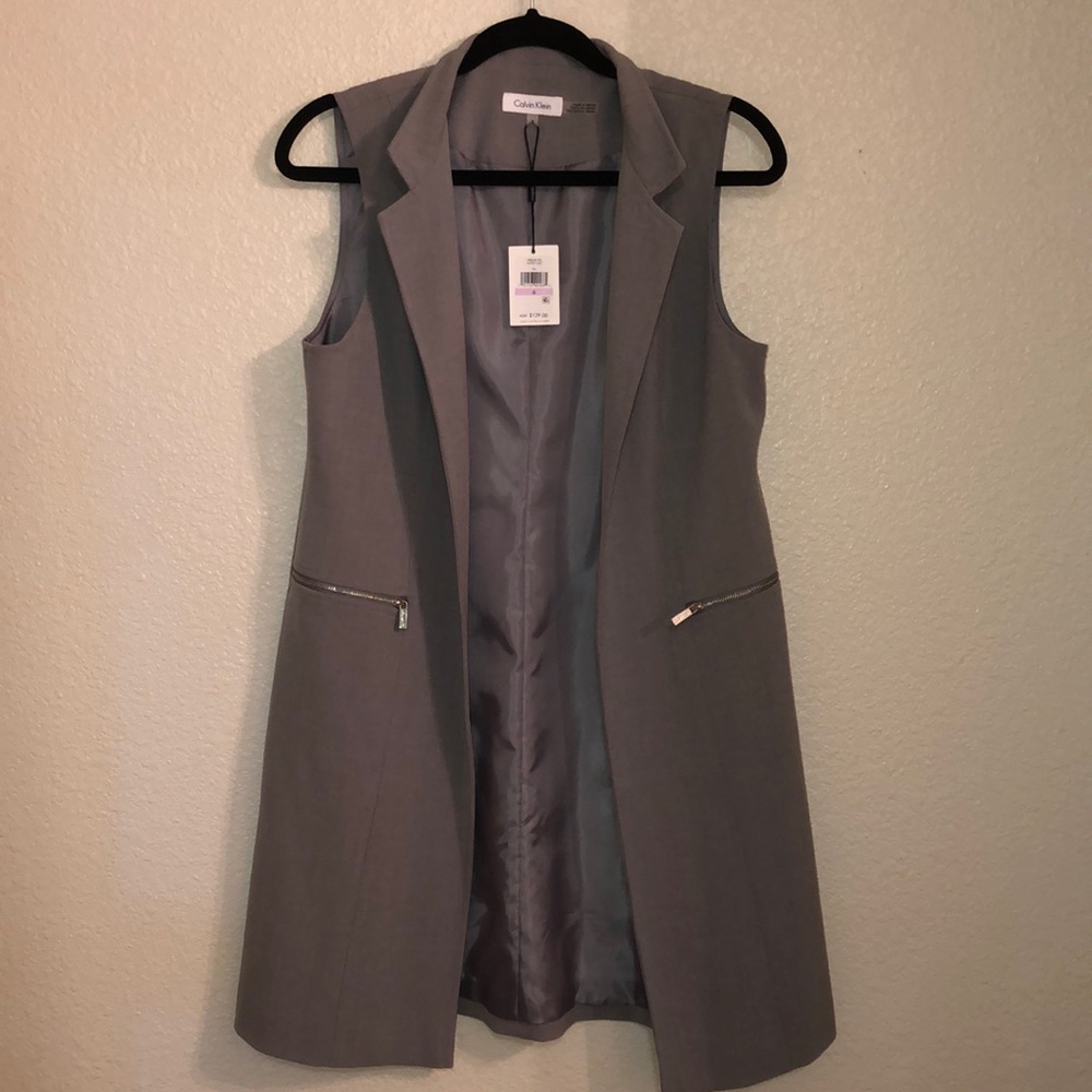 NWT Gray Blazer Vest